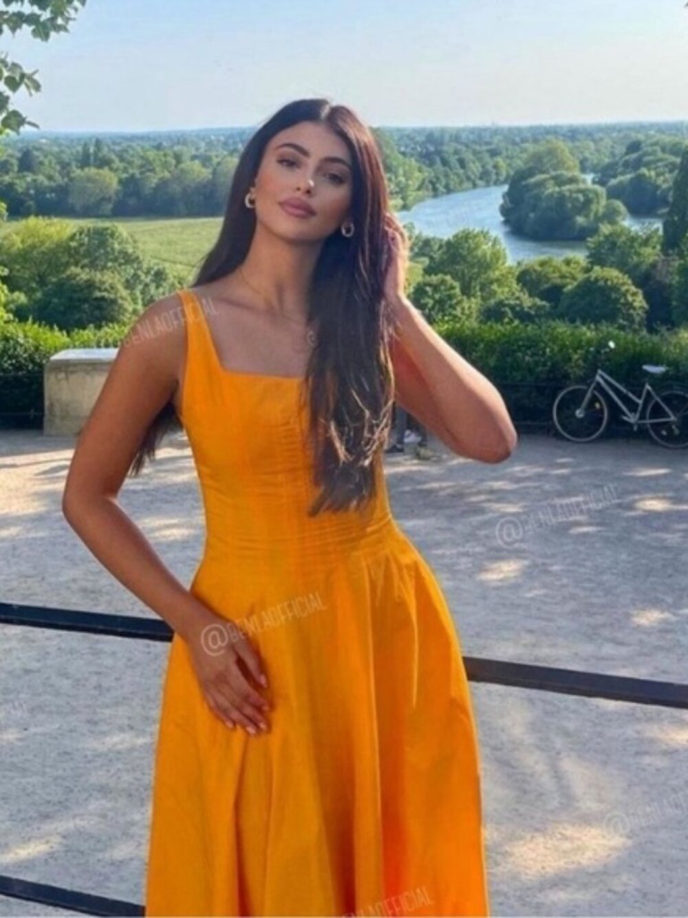 Zara Orange Midi Dress